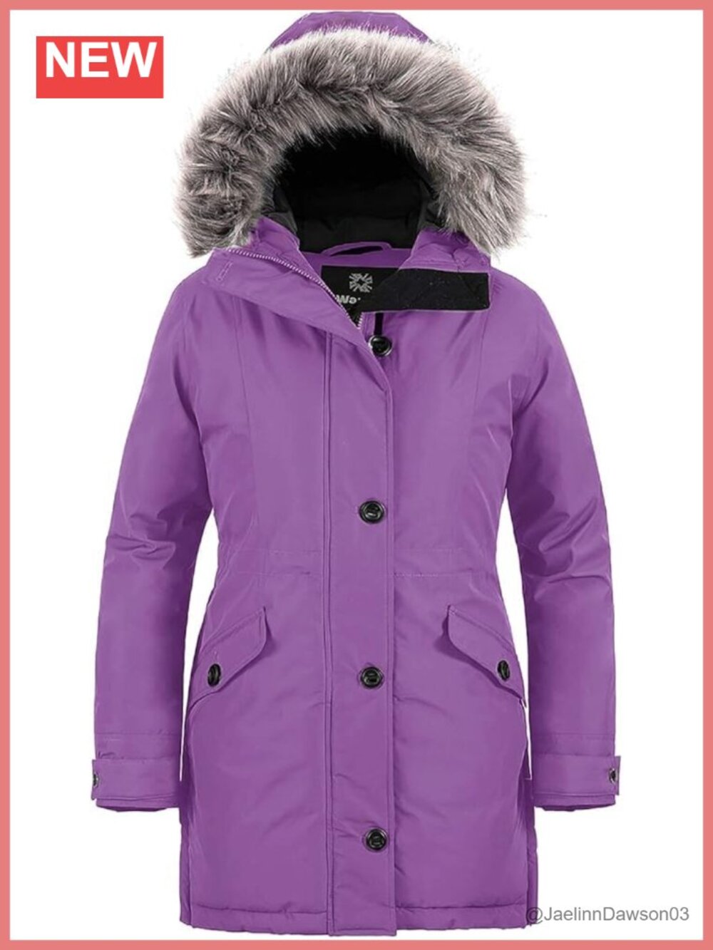 Women's Waterproof Puffer Parka Long Winter Coat Faux Fur Hood